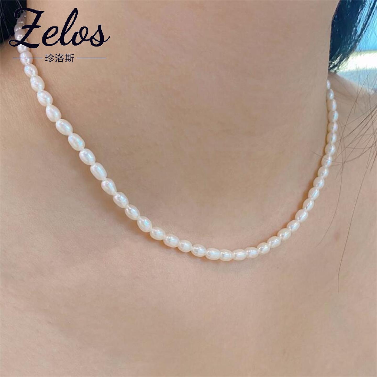 淡水强光小米珍珠锁骨链