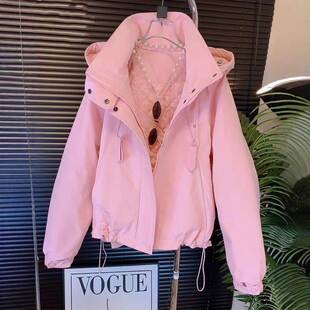 连帽百搭夹克上衣 新款 韩范短款 休闲冲锋衣外套欧货2026春春季