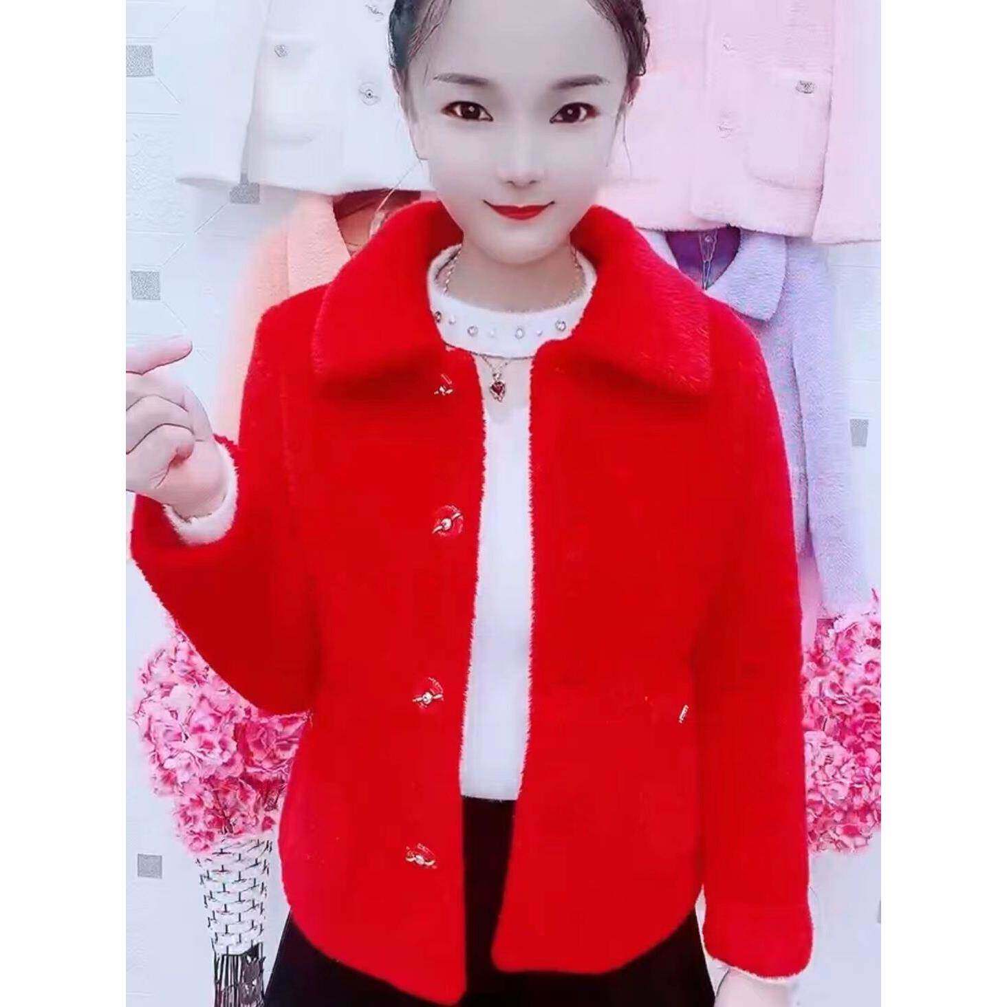 2026女装新款外套仿黄金貂小个子女生显高显瘦短款毛呢加厚修身潮