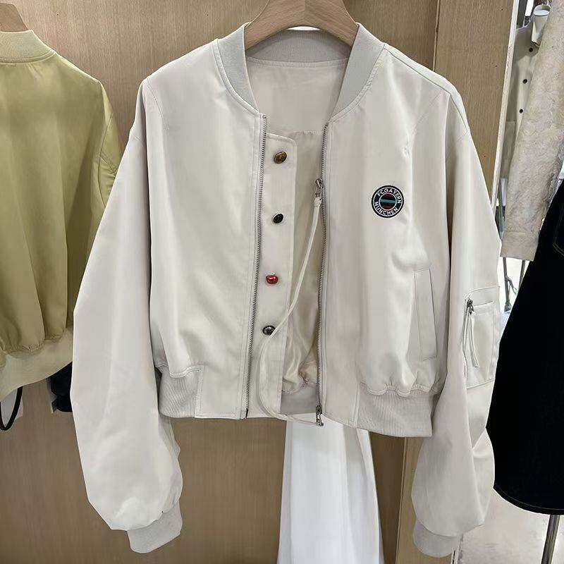 棒球服外套女短款春季2026新款韩版刺绣宽松高级感小个子上衣夹克
