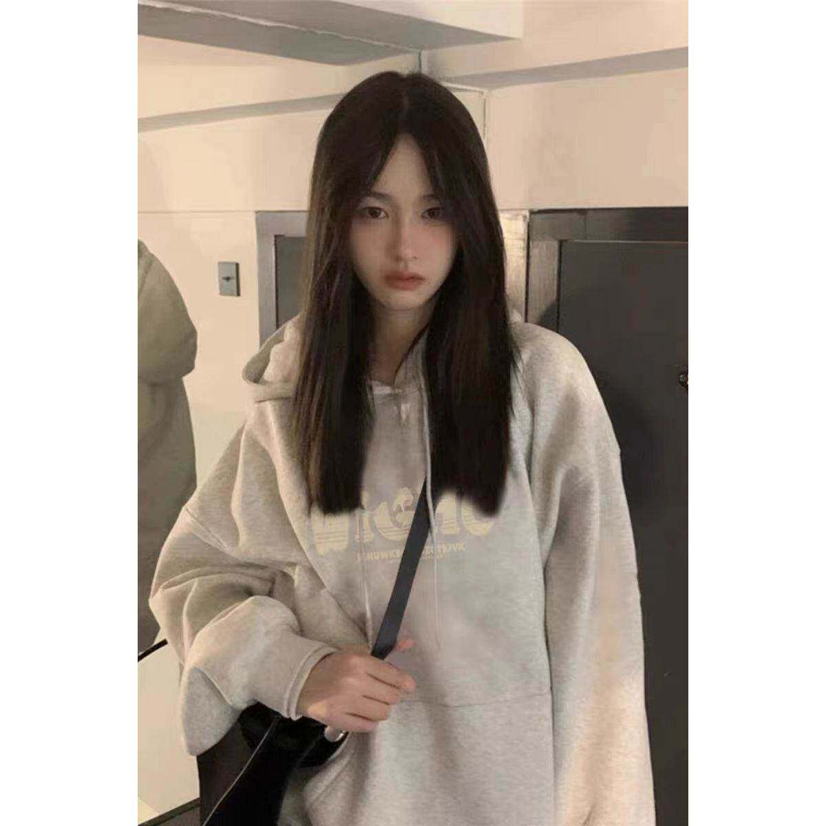 棉卫衣女2026春秋新连帽上衣宽松小众外套薄款洋气显瘦学生潮