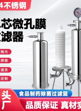 304/316细菌生物气液除菌滤芯过滤器不锈钢微孔膜精密终端过滤器