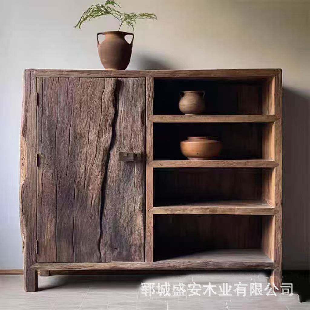 老木储榆物柜中古玄关PAU餐边柜式多抽屉复实木收纳中柜民宿古矮