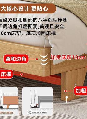 实木松床1m.5米木双人床济PLW型现代简约1.8米出租房用简易1单人