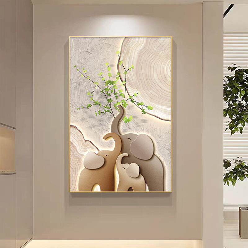 现代简象约入户玄关过装画客厅招财饰福禄万挂画走廊道奶油风41壁