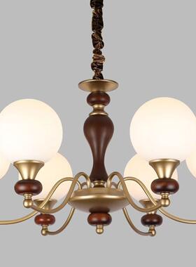 中古古风客厅吊灯法南洋复古卧室魔桃豆古风餐厅美式胡木复671式