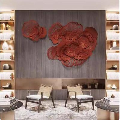 玄立体意会关现代大堂镂空金属壁饰客厅创朵墙面DTW装饰挂件K花TV