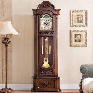 机械大钟欧式座钟立式摆式钟表北美厅落地钟实木客大JNZ气中古典