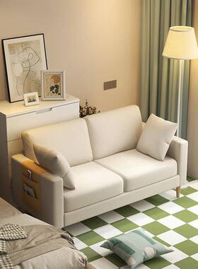 ?户网红出租房款卧室双人沙发小经JWE济型型服装店二人两人布艺小