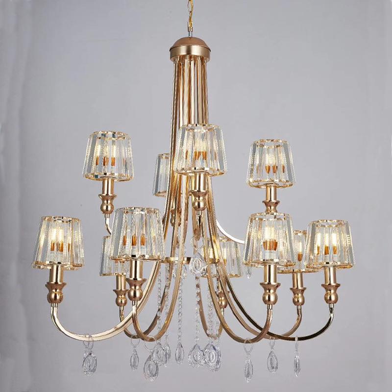 121KEC新款婚3礼式堂欧式艺铁电镀水晶吊灯仪亭吊顶灯饰