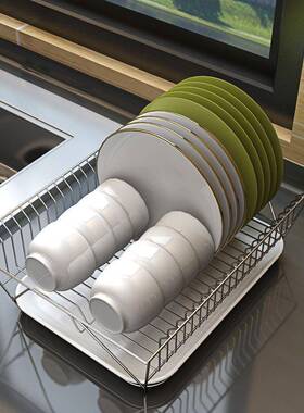 不钢厨房用品物架碗架碟收纳家XNH居锈台面沥水餐具储置物架