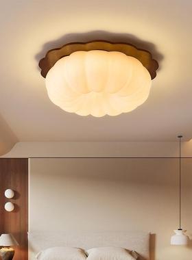 南瓜卧室灯17850奶油简风原木灯吸顶现代约儿童书房间灯全光护谱
