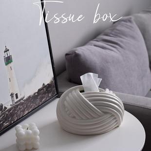 派一轻奢风陶瓷瓷纸PBH档巾盒计感摆件设高陶抽纸盒客厅餐桌装饰