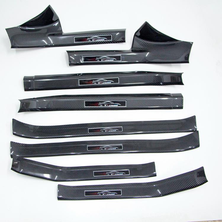 大众途板铠T-cros槛s改装专用碳纤维迎714宾踏板门踏后内门槛条