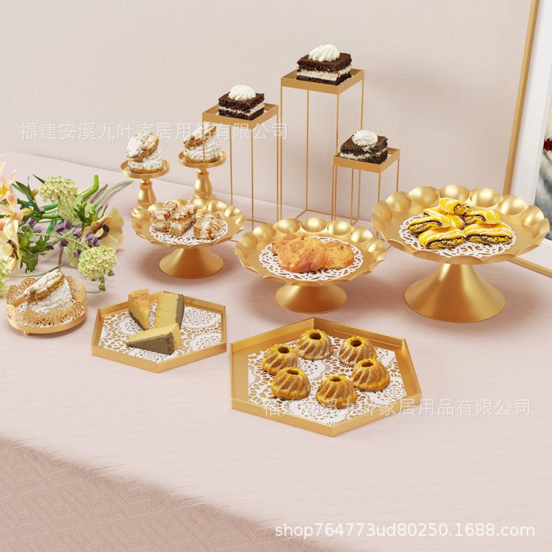 蛋糕架欧式合派对婚礼脚果盘甜品台组摆件展示架91蛋糕托盘高架