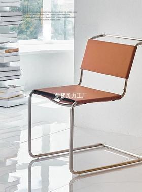 皮不钢椅子靠背椅锈中古餐椅马鞍办公椅扶手老板78645椅民洽宿谈