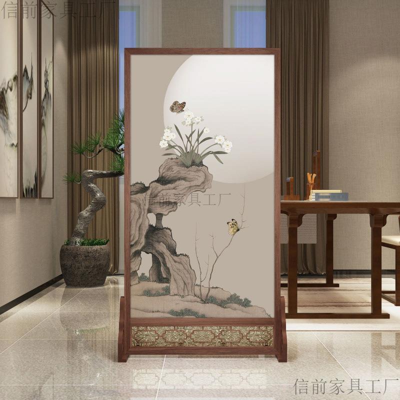 中式屏风隔断柿客厅书入房子玄关户遮挡屏店饭酒店茶室办92832公