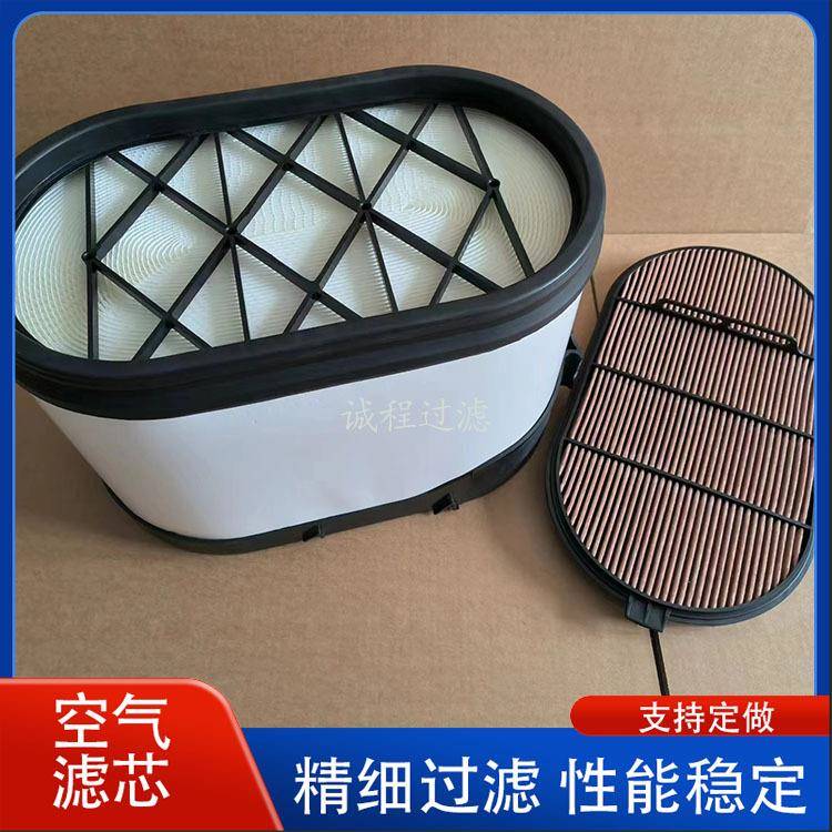 陕汽德龙X3000新款空D滤P5滤637250BA525970蜂窝空气芯