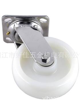 源工厂直头6供2重HJ802915型304全不锈钢平板X万向尼龙脚轮