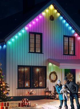 户屋檐灯幻彩庭院装饰灯串防水室内外节EVF日l氛围灯ed夜灯智外室