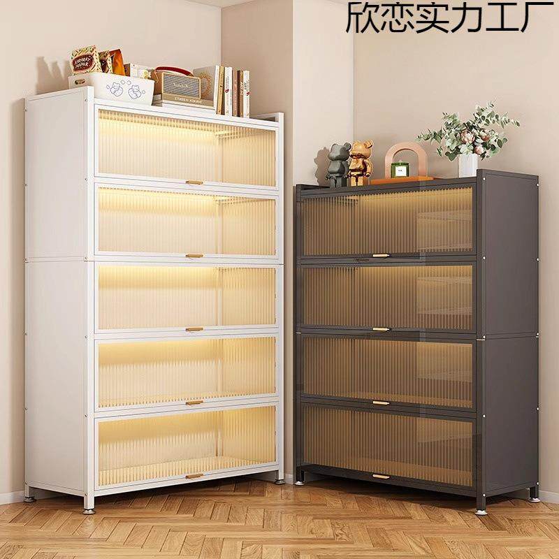 钢制书矮柜翻门柜橱柜HAN尘带落地柜置物柜儿童家防用办门公柜