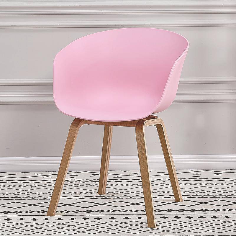 围木半包塑料椅子全椅包办CML-082公椅滑轮椅子腿彩色塑料布休闲