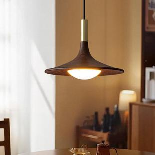 中古餐厅吊灯日式 复吧古厅餐桌台灯创意全饭光木773谱胡桃纹飞碟