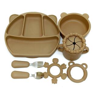 直销宝宝套餐盘婴幼辅食喂养分格盘体吸碗儿童式训练吃饭勺一BRH