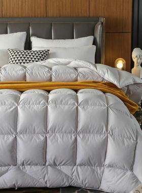 厂80支全被棉贡缎羽绒被春秋被子被芯绒加厚保暖家冬羽90233被鹅