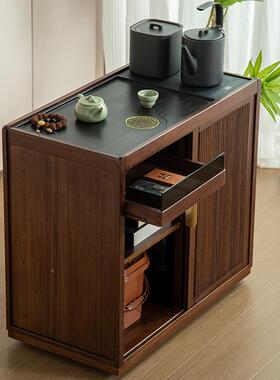 黑胡桃木移茶水柜家用实木茶车体烧水壶一茶茶动台阳36522台小桌
