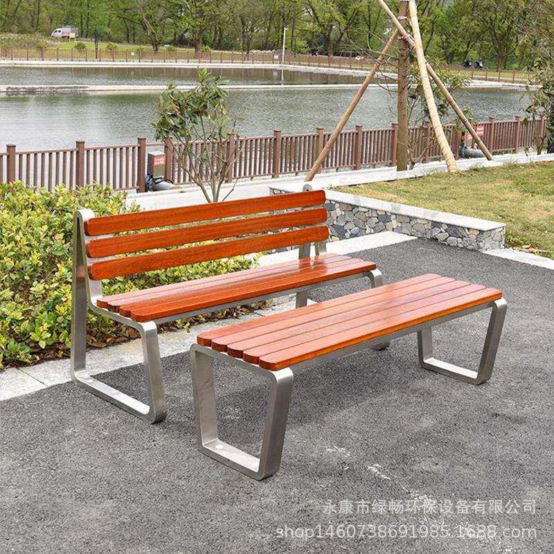 公露园天椅不锈钢户外长椅室菠LC-016萝格外双人座椅休闲长条防腐