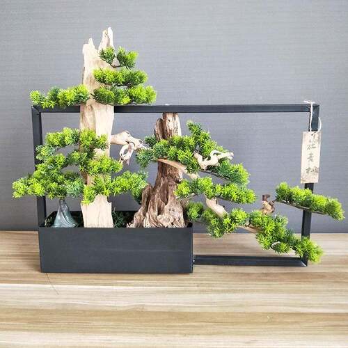 仿112新中式横框仿植物客厅酒店玄关家真居装饰摆件真植物