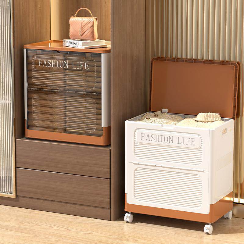 衣服收纳带箱翻盖大容量家用收纳箱滑轮衣物整理子被玩具多功能储
