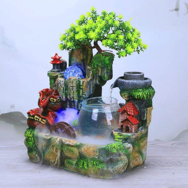 流水假山盆室DID内摆家居件树脂工艺品招流水鱼财缸风水轮景摆件,家居饰品,流水摆件,淘宝优惠券,粉丝福利购,淘宝优惠卷