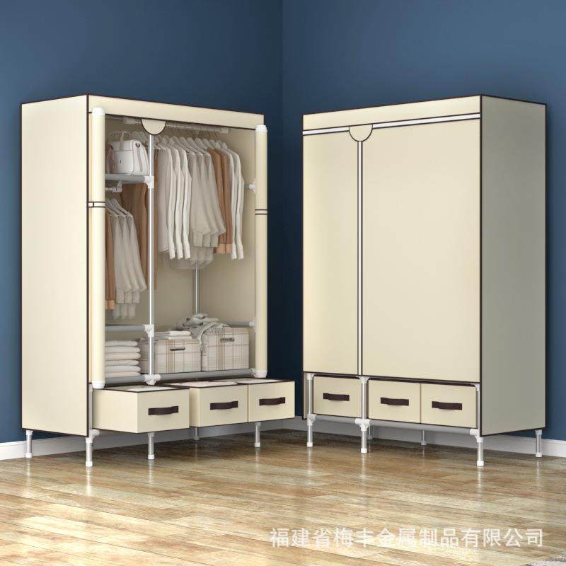 简566易衣新布衣钢橱加厚加粗柜19管管112CM长送3款个收纳盒