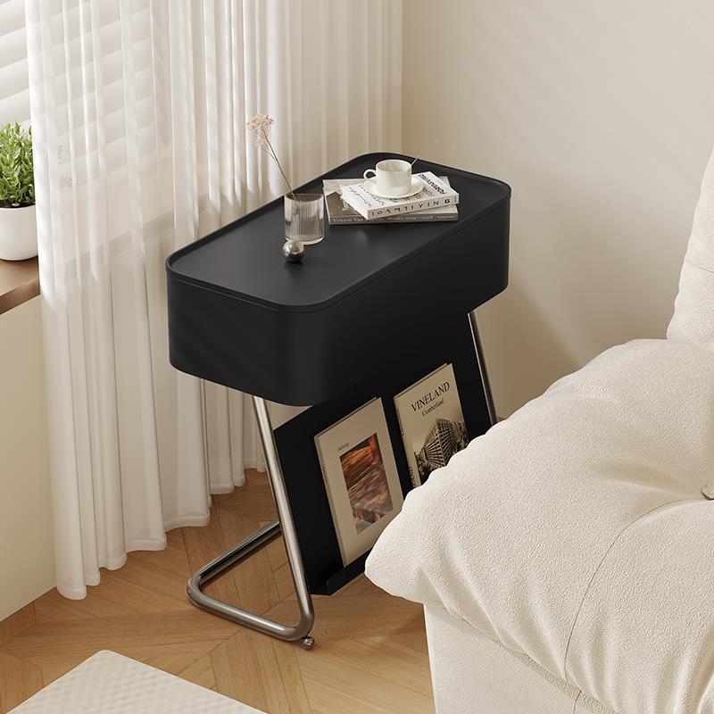 客几厅沙发边创移柜意黑色边几现代简约可动床头置物架YZ025中古