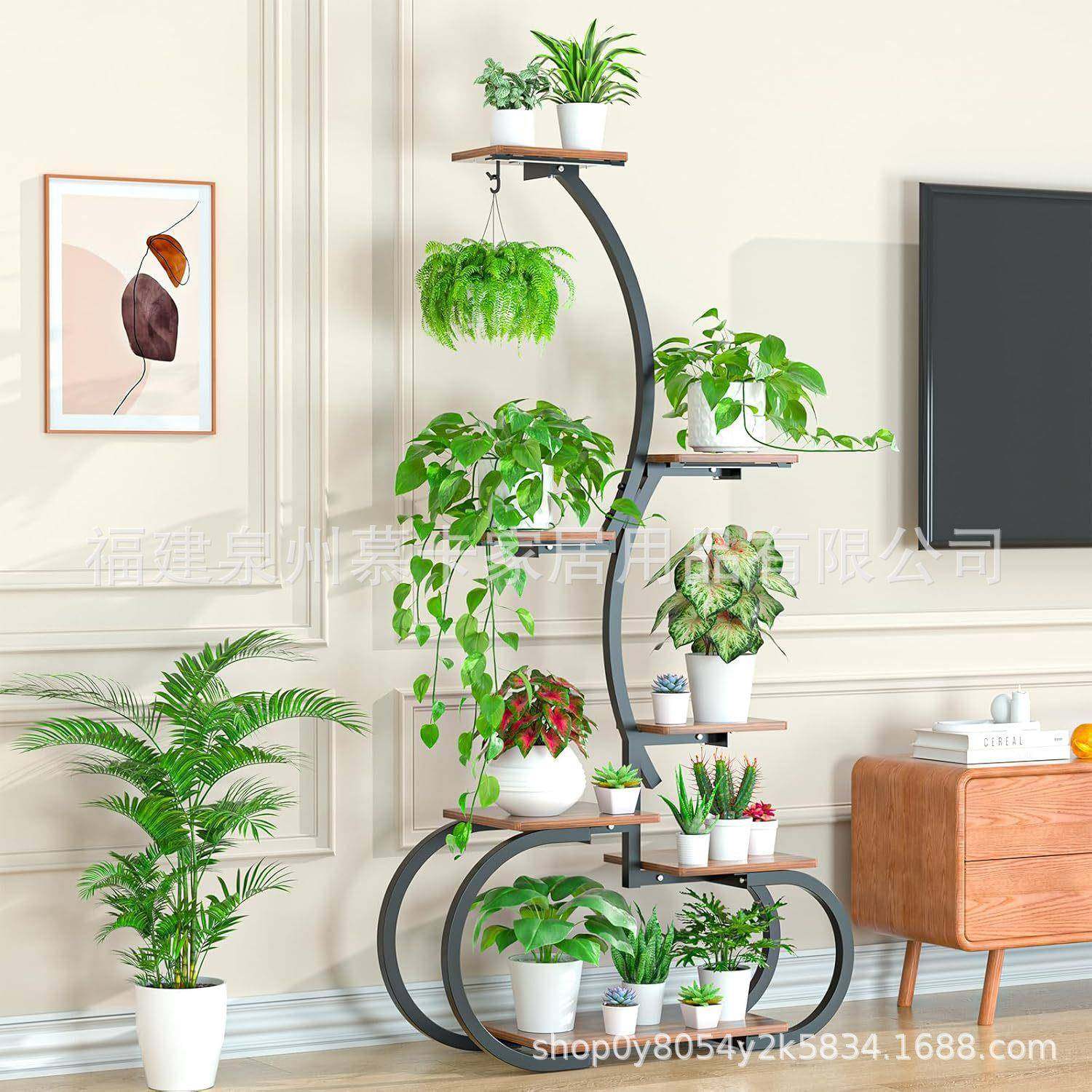 temRJ009u植物室内花架绿植多艺客架层厅铁挂件装饰花盆架子带灯,鲜花速递/花卉仿真/绿植园艺,花架,淘宝优惠券,粉丝福利购,淘宝优惠卷