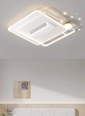 客厅无叶吸顶风扇灯中山极简大力静音灯具遥控l风e847智能d光全谱