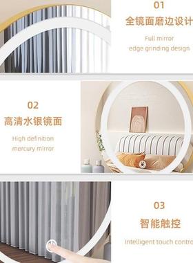 梳妆镜子台桌面l台ed灯化498妆镜网转红轻奢卧式室补光梳妆镜旋款