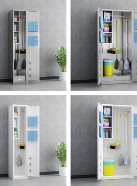 锈钢不锈钢清清洁柜双保生洁柜单门阳台卫扫不帚门柜教室拖把柜工
