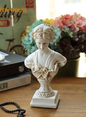 欧式人物树脂h摆件 欧式创意纳斯少女头像艺术雕塑 家居装饰品