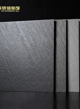 户外通体瓷砖600x600灰色砂岩庭院露台仿古砖火烧石粗Z糙防滑地砖