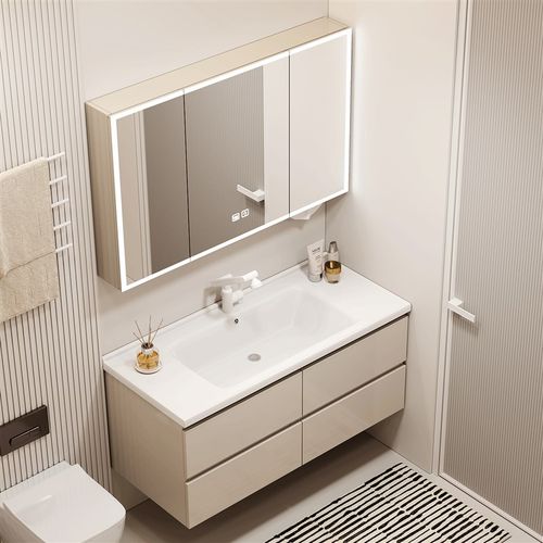 小户型蜂a窝铝四抽屉浴室柜组合陶瓷一体盆卫生间洗漱台洗面台浴