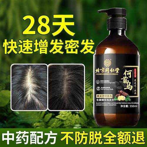 侧柏叶何首乌生姜灵芝中药材洗发水防脱中药育发生发固发增发密发