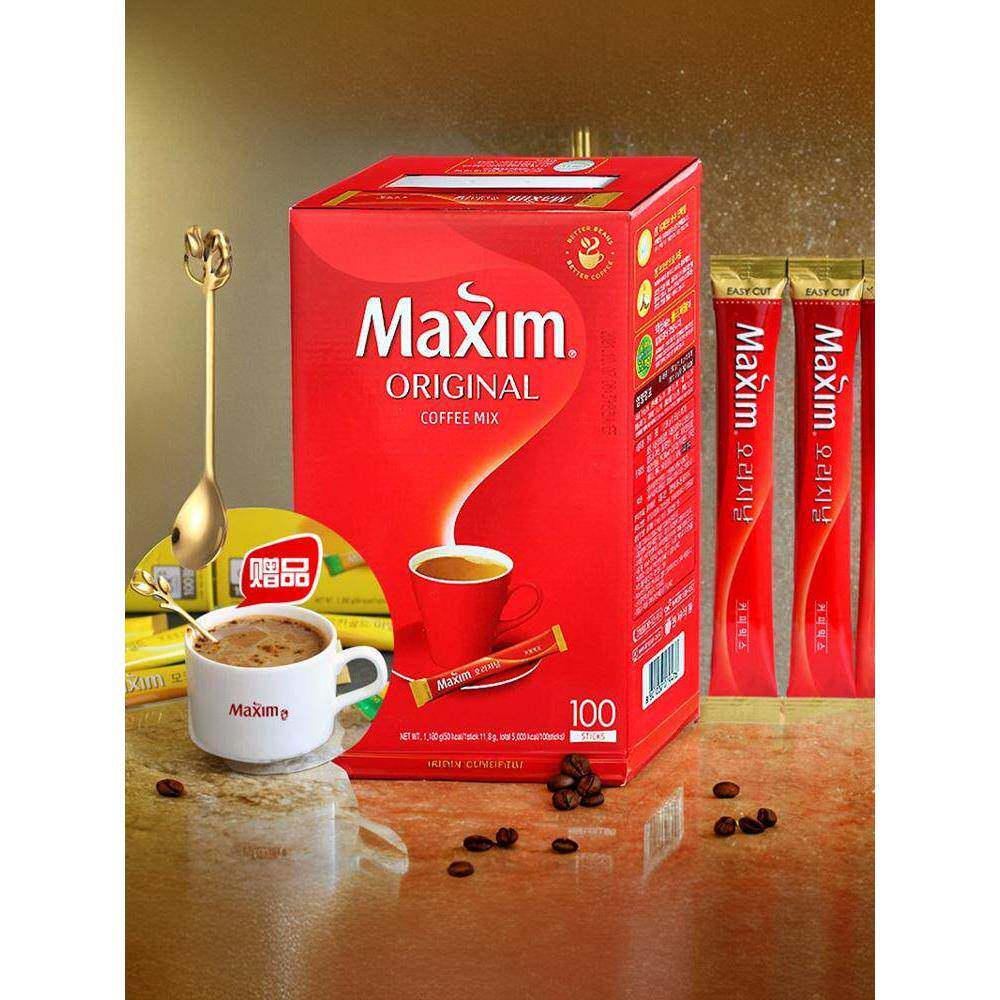 红麦馨咖啡Maxim三合一 韩国速溶原味咖啡100条礼盒装1200g