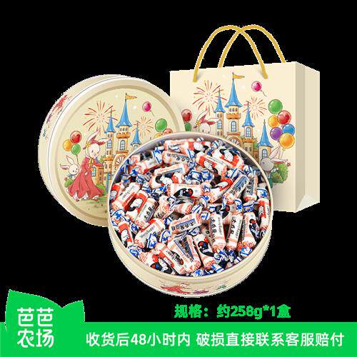 大白兔奶糖约258g*1盒城堡圆铁盒