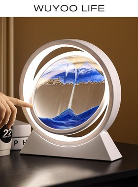 家居轻奢北厅工艺品简约创意沙漏摆I件立体高端翻转自动送礼物