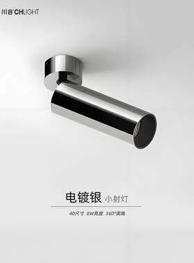 川河电镀银智能聚光灯表面安装折叠可调角度中世纪风格的包豪斯不