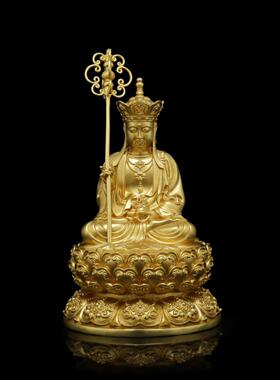 韩川全铜祈愿地藏菩萨饰品金小佛像便携佛家佛寺祭拜车饰品