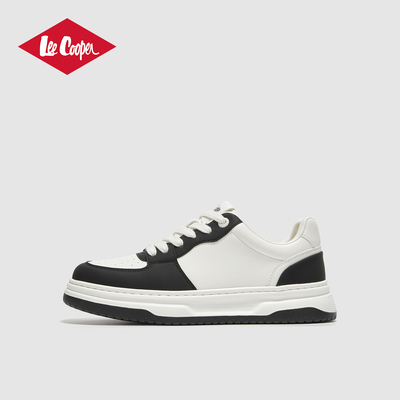 Lee Cooper厚底小白鞋男黑白撞色板鞋2026春秋季新款运动休闲鞋子